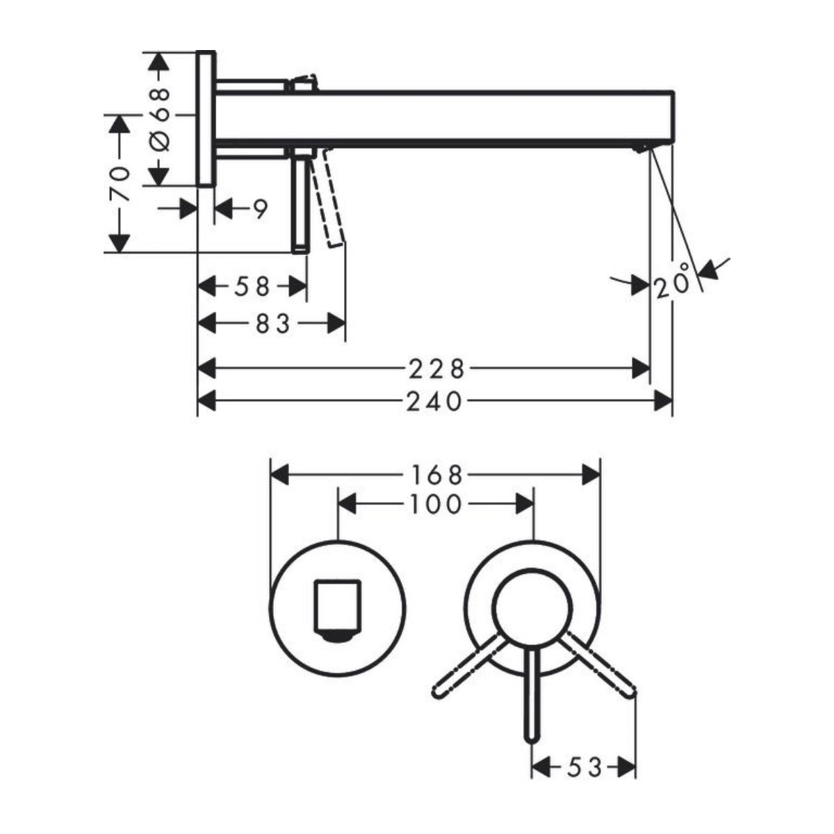 Armature 76050000 Hansgrohe Finoris podometna armatura za umivalnik | KOPALNICA-ONLINE.SI
