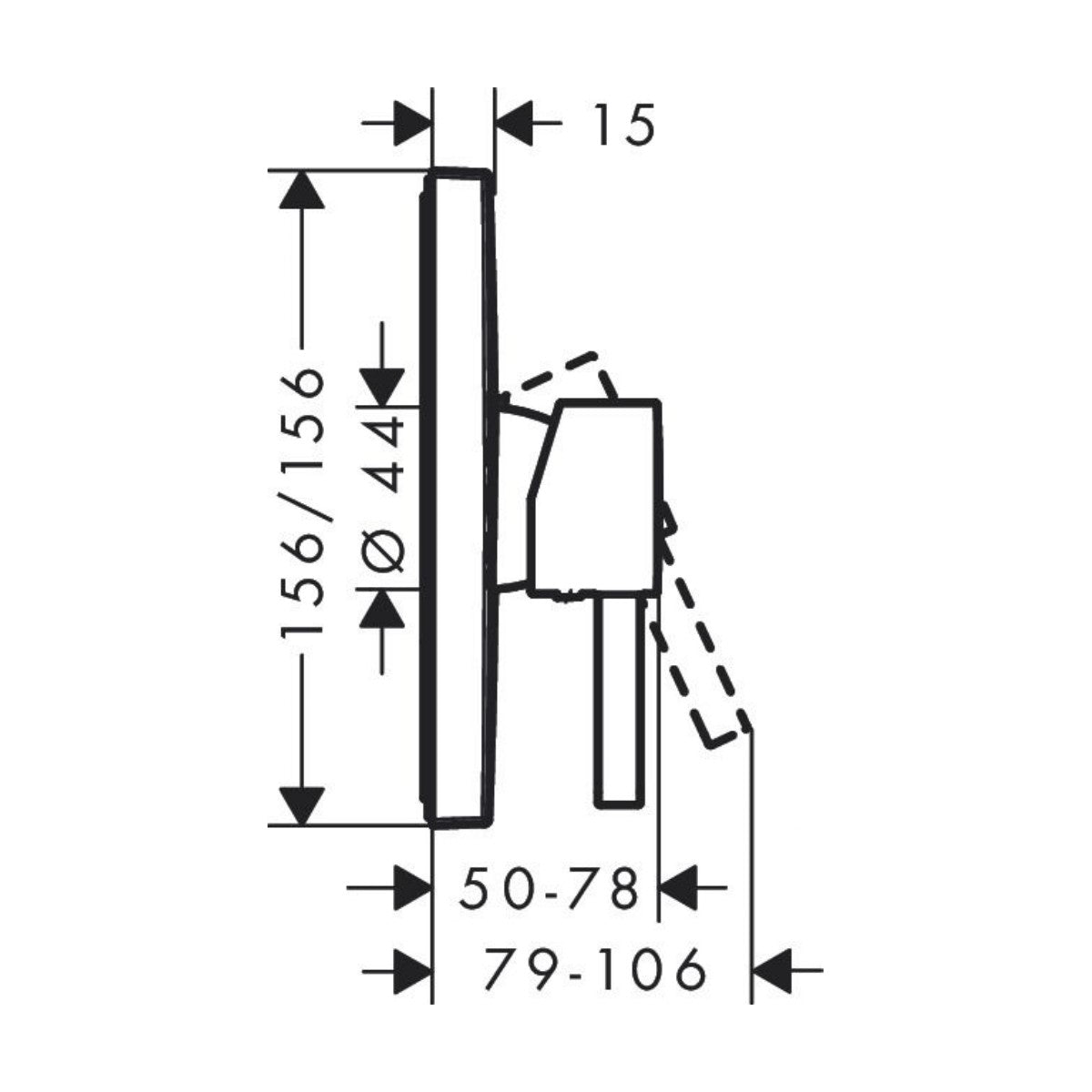 Armature 76615000 Hansgrohe Finoris pokrivna plošča | KOPALNICA-ONLINE.SI
