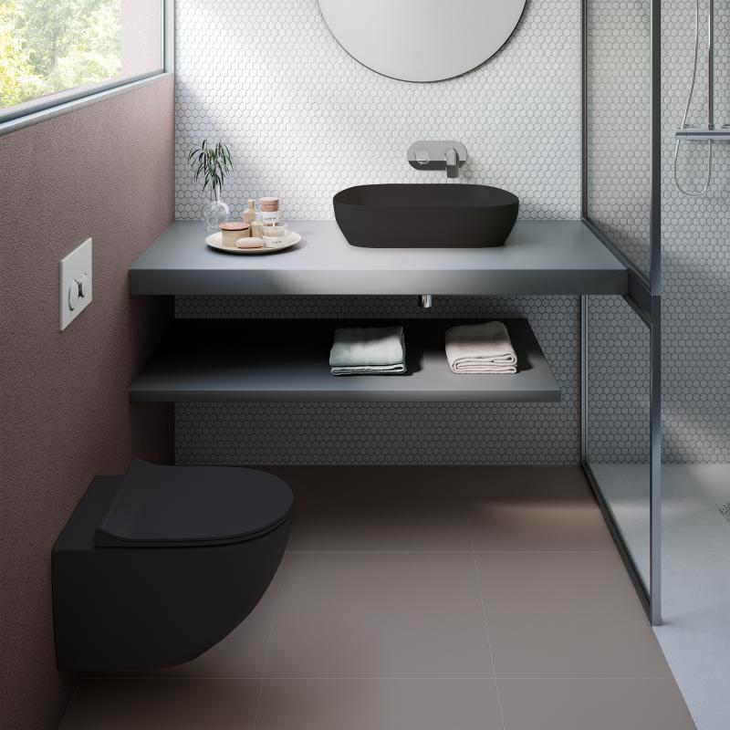 WC školjke 7748B083-0075 Vitra Sento viseča brezrobna WC školjka črna z mat zaključkom | KOPALNICA-ONLINE.SI