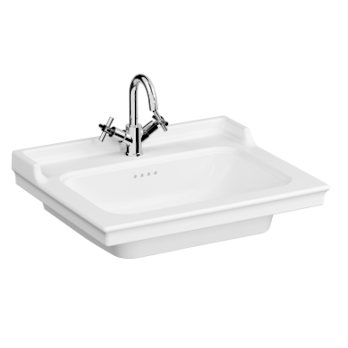 Umivalniki 7801-003-0001 Vitra Ricordi 65 x 53 cm keramični umivalnik z odprtino za armaturo retro izgleda | KOPALNICA-ONLINE.SI