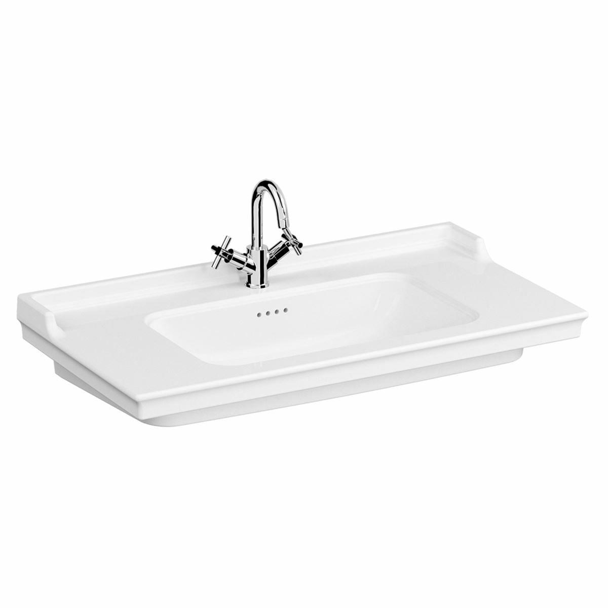 Umivalniki 7802-003-0001 Vitra Ricordi 80 x 53 cm keramični umivalnik z odprtino za armaturo retro izgleda | KOPALNICA-ONLINE.SI