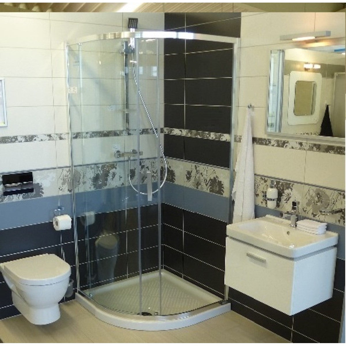 Tuš kadi 8.5372.3.000.000.3 JIKA 90 x 90 cm polkrožna keramična tuš kad | KOPALNICA-ONLINE.SI