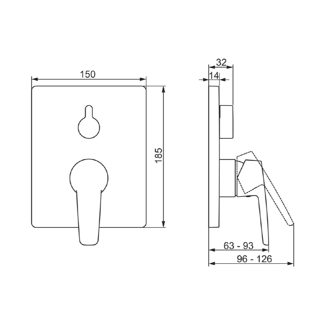 Armature 80609093 Hansa Polo podometna armatura za kad ali tuš | KOPALNICA-ONLINE.SI