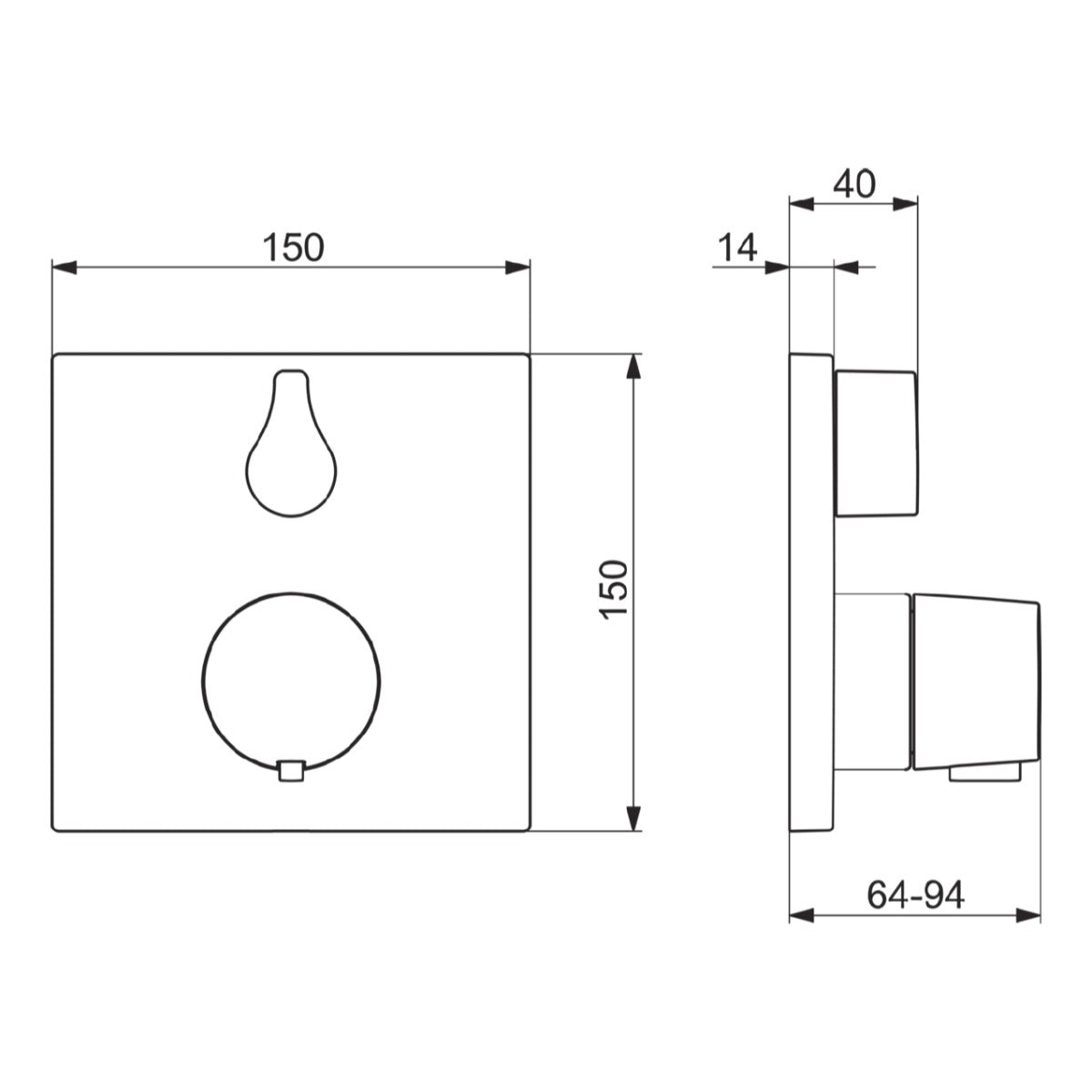 Armature 81149562 Hansa Living termostatska pokrivna plošča | KOPALNICA-ONLINE.SI