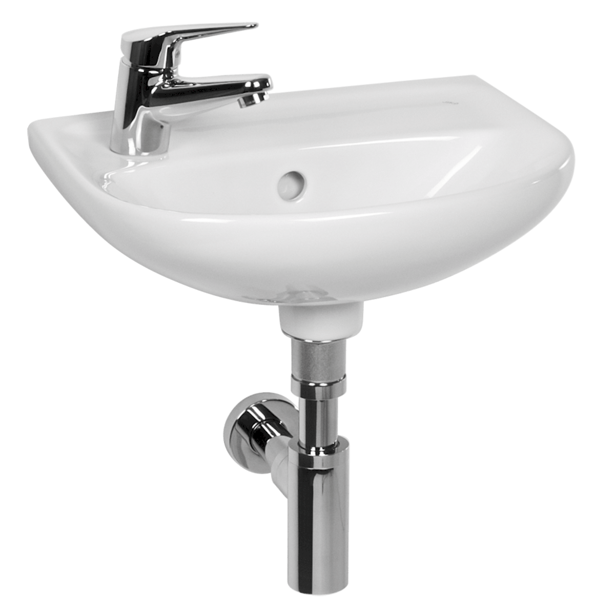 Umivalniki 8153810001051 Jika Lyra Plus 40 x 31 cm stenski keramični umivalnik z odprtino za armaturo na levi strani | KOPALNICA-ONLINE.SI