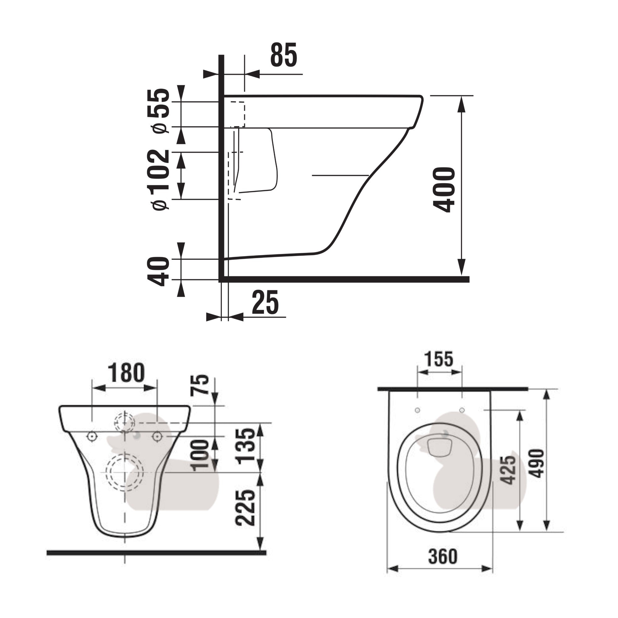 H8202130000001 Jika Tigo viseča WC školjka