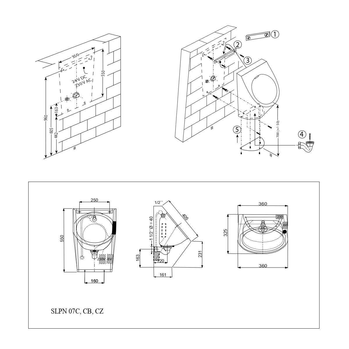 Pisoarji 91073 Sanela SLPN 07C pisoar iz nerjavnega jekla Anti Vandalism s senzorjem splakovanja | KOPALNICA-ONLINE.SI