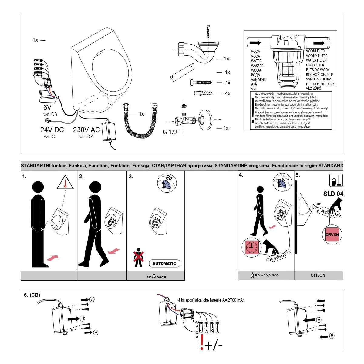 Pisoarji 91073 Sanela SLPN 07C pisoar iz nerjavnega jekla Anti Vandalism s senzorjem splakovanja | KOPALNICA-ONLINE.SI