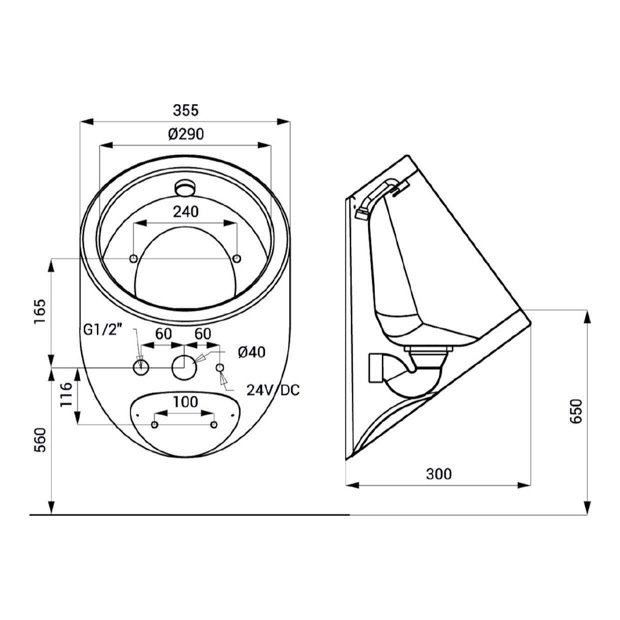 Pisoarji 91090 Sanela SLPN 09 pisoar iz nerjavnega jekla Anti Vandalism | KOPALNICA-ONLINE.SI