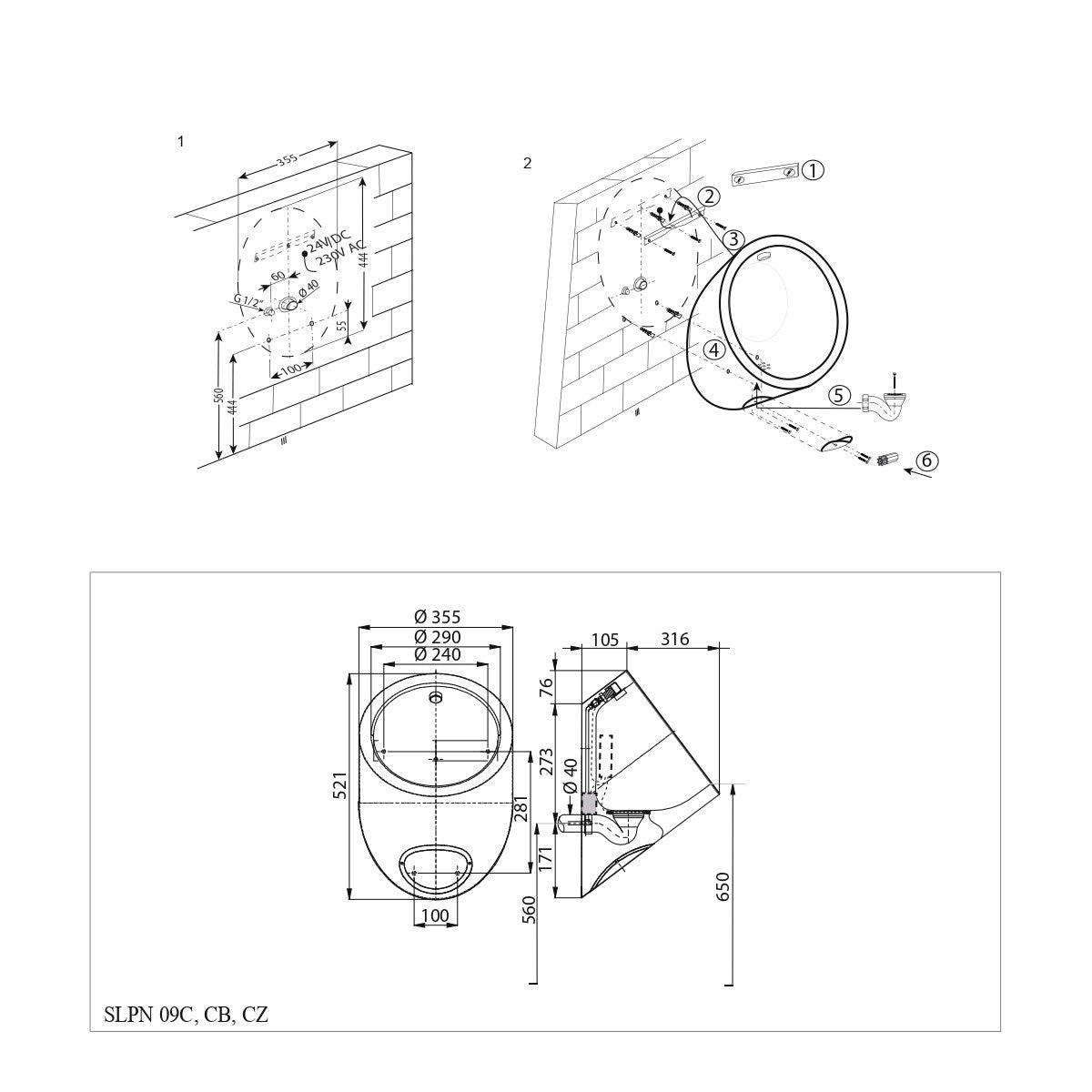 Pisoarji 91093 Sanela SLPN 09C pisoar iz nerjavnega jekla Anti Vandalism s senzorjem splakovanja | KOPALNICA-ONLINE.SI