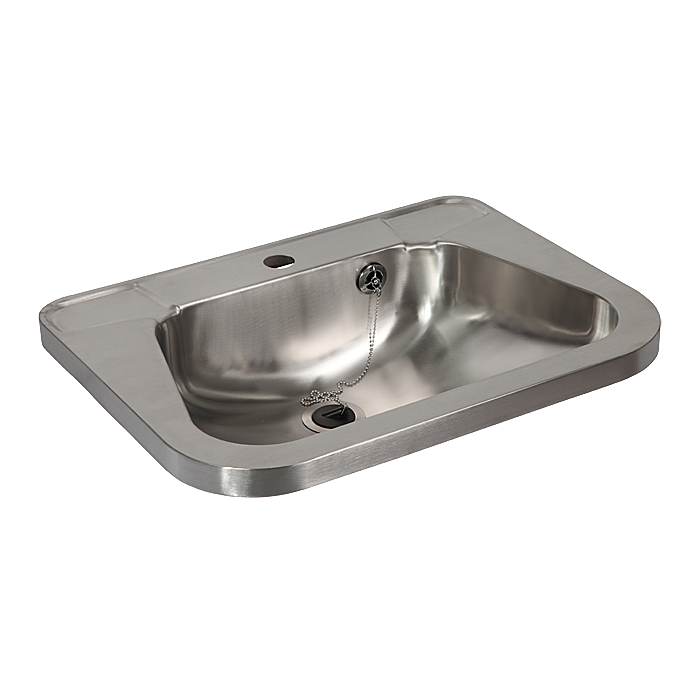Umivalniki 93260 Sanela SLUN 26 42 x 15 cm stenski umivalnik iz nerjavnega jekla Anti Vandalism z odprtino za armaturo | KOPALNICA-ONLINE.SI
