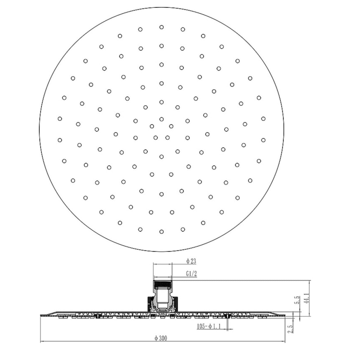 X07P336 Ravak Chrome 30 cm nadglavna prha