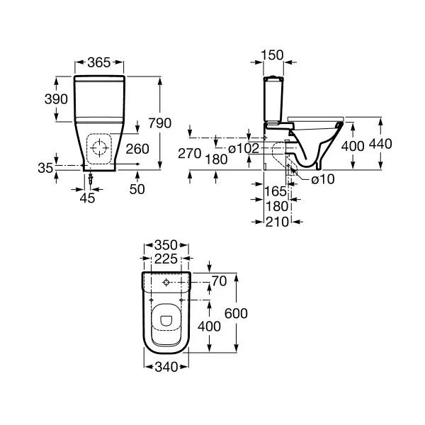 WC školjke A342472000 Roca The Gap talna brezrobna WC školjka monoblok | KOPALNICA-ONLINE.SI