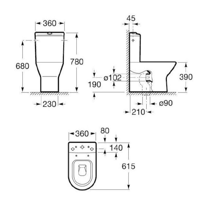 WC školjke A342642000 Roca Nexo talna WC školjka monoblok | KOPALNICA-ONLINE.SI