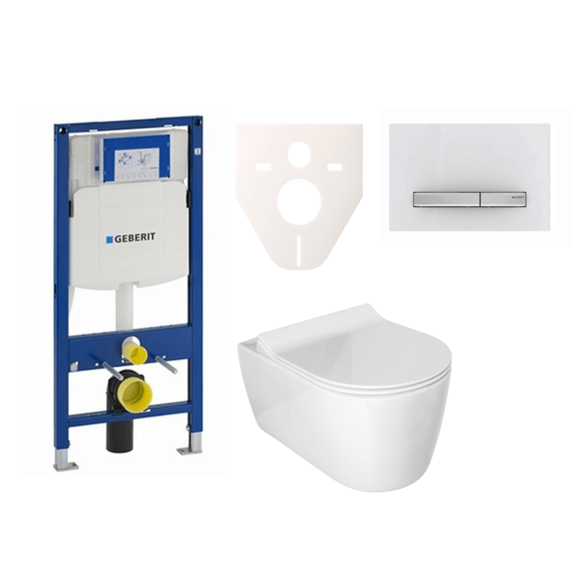 WC školjke AL010 Glacera Alfa wc školjka s kompletom Geberit Duofix 111.300.00.5 Sigma50 | KOPALNICA-ONLINE.SI