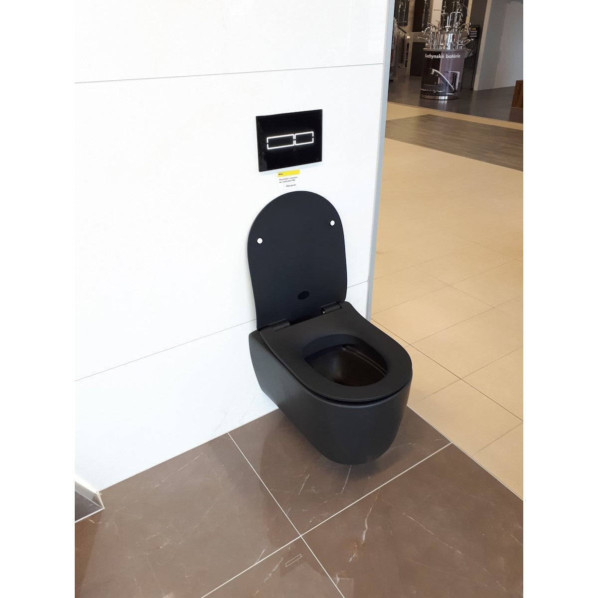 WC školjke AL010BL Glacera Alfa viseča brezrobna WC školjka črna z mat zaključkom | KOPALNICA-ONLINE.SI