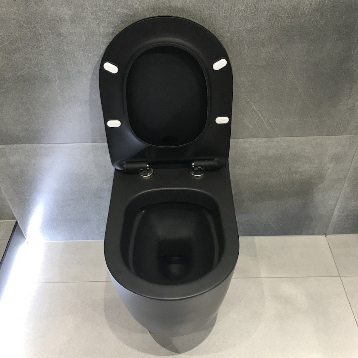 WC školjke AL010BL Glacera Alfa viseča brezrobna WC školjka črna z mat zaključkom | KOPALNICA-ONLINE.SI