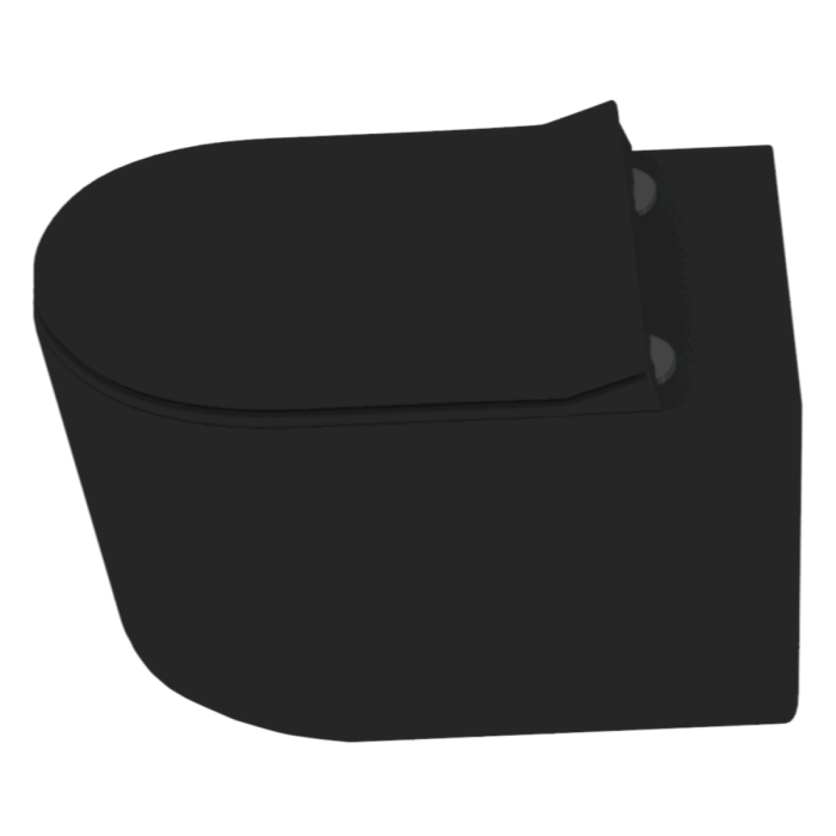 WC školjke AL010BL Glacera Alfa viseča brezrobna WC školjka črna z mat zaključkom | KOPALNICA-ONLINE.SI