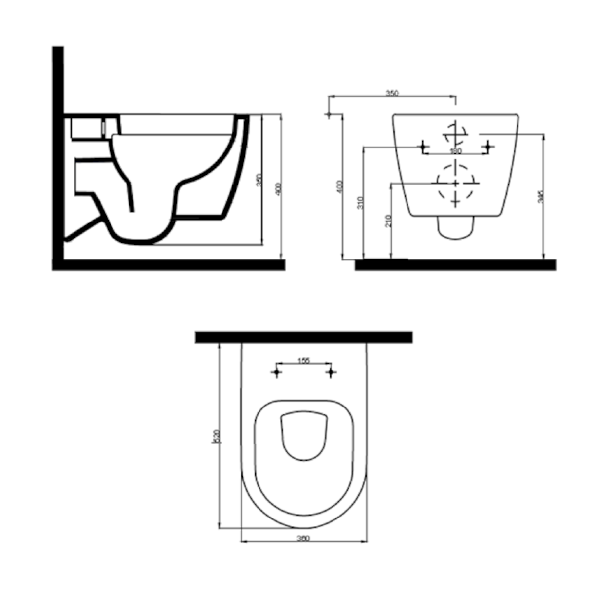 WC školjke AL010BL Glacera Alfa viseča brezrobna WC školjka črna z mat zaključkom | KOPALNICA-ONLINE.SI