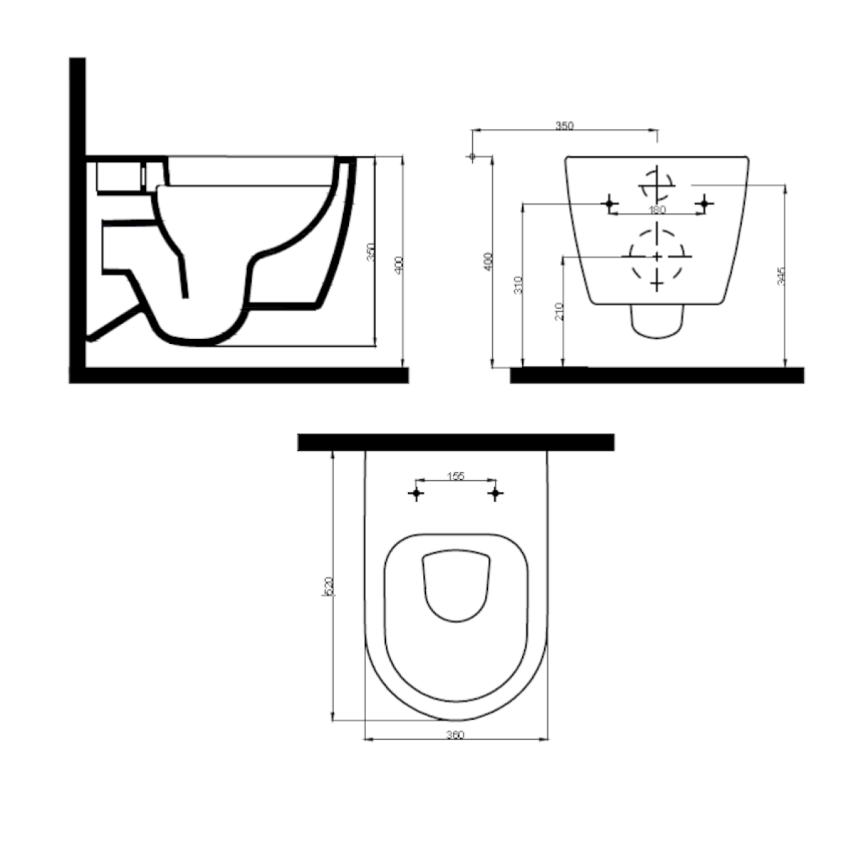 WC školjke AL010MW Glacera Alfa viseča brezrobna WC školjka bela z mat zaključkom | KOPALNICA-ONLINE.SI