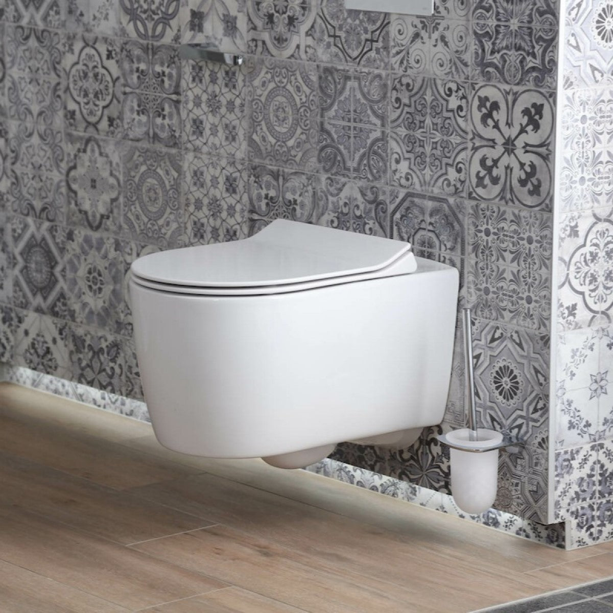 WC školjke AL010MW Glacera Alfa viseča brezrobna WC školjka bela z mat zaključkom | KOPALNICA-ONLINE.SI