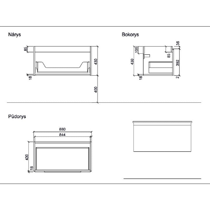 Kopalniško pohištvo ANCONA290DV Naturel Ancona 90 x 46 cm umivalnik z omarico | KOPALNICA-ONLINE.SI