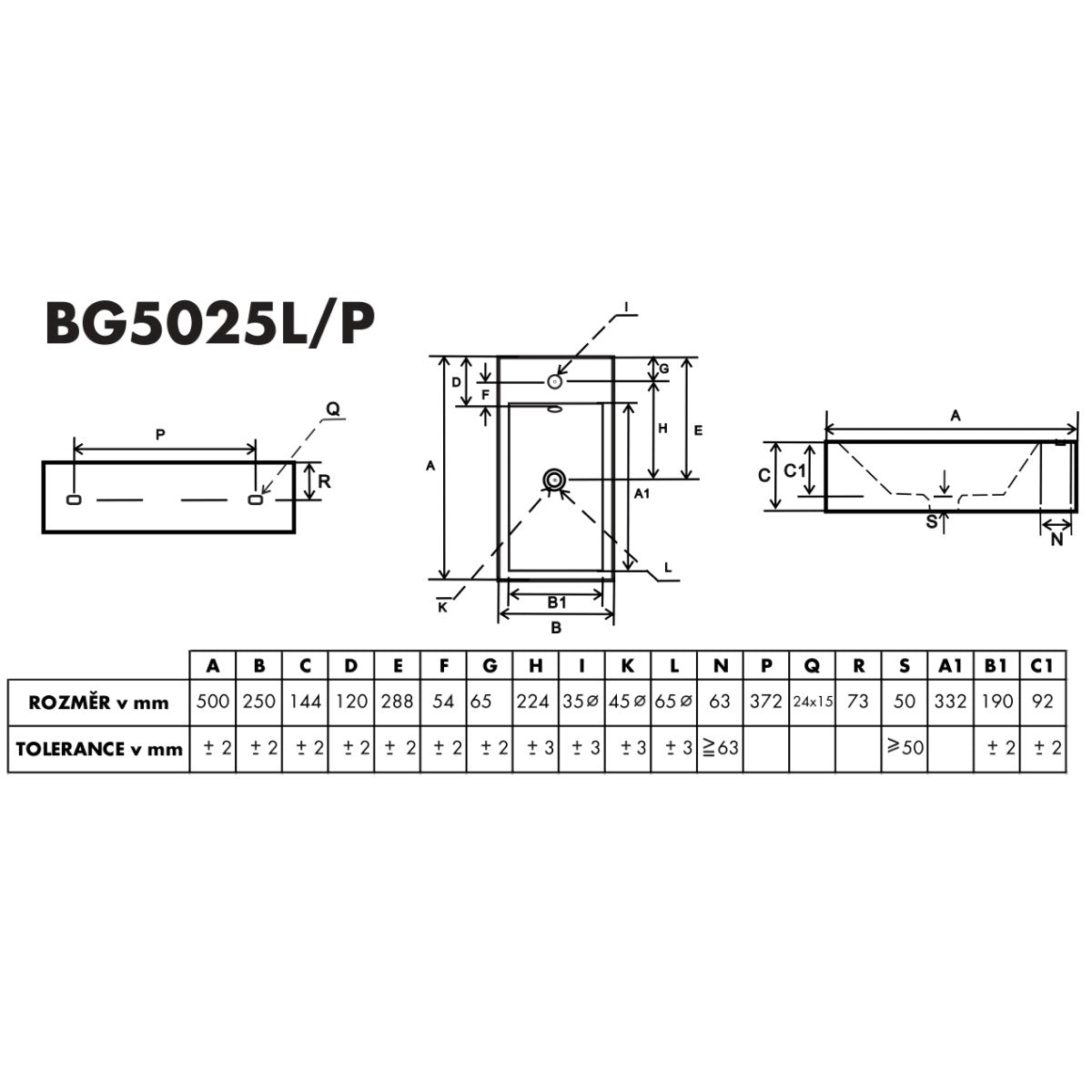 Umivalniki BG5025L Glacera Bigio 50 x 25 cm leva izvedba stenski keramični umivalnik z odprtino za armaturo | KOPALNICA-ONLINE.SI