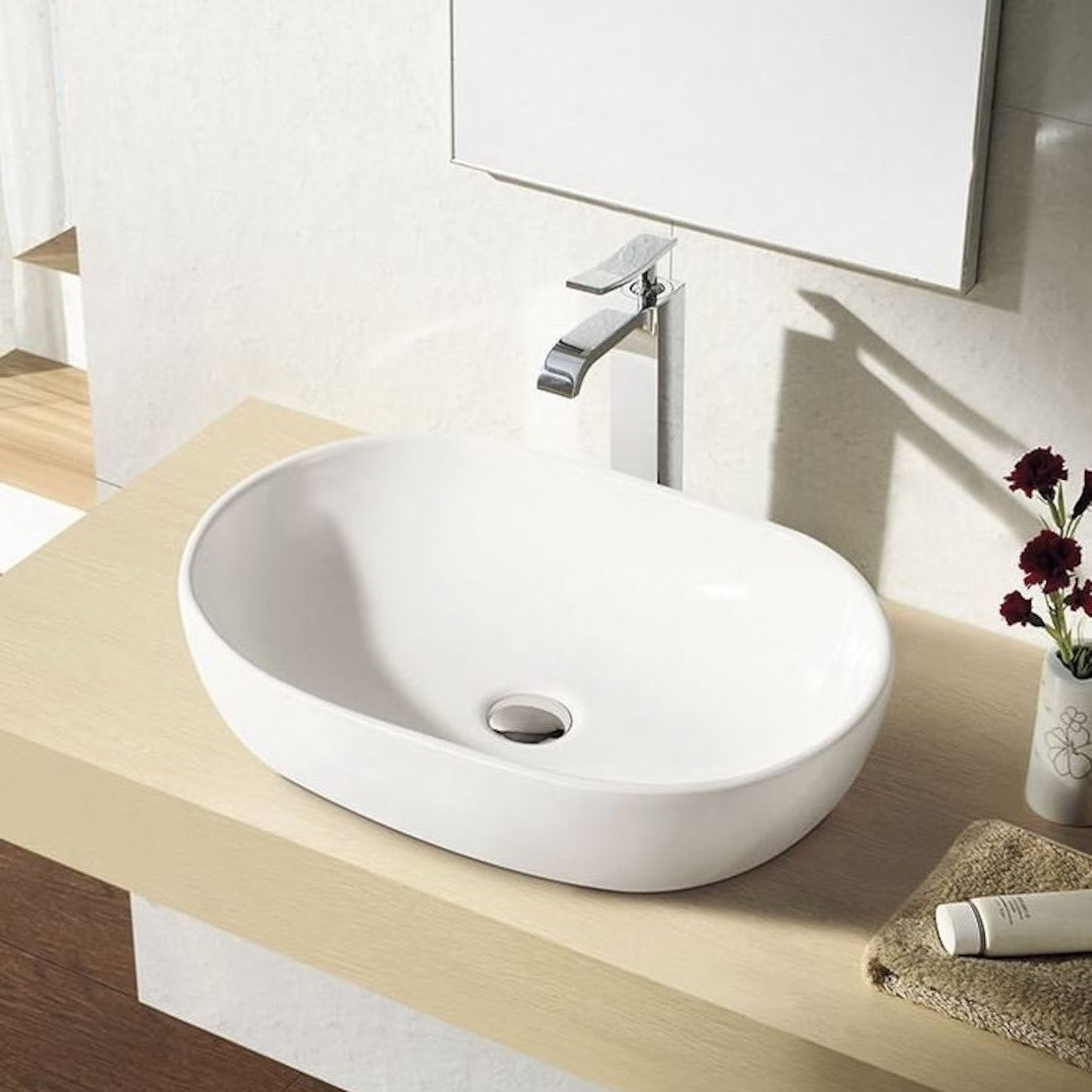 Umivalniki CA590 Sapho Caleo 60,5 x 42 cm ovalni nadpultni umivalnik | KOPALNICA-ONLINE.SI