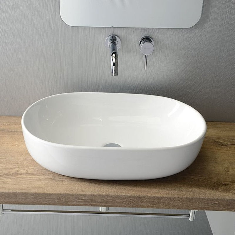 Umivalniki CA590 Sapho Caleo 60,5 x 42 cm ovalni nadpultni umivalnik | KOPALNICA-ONLINE.SI