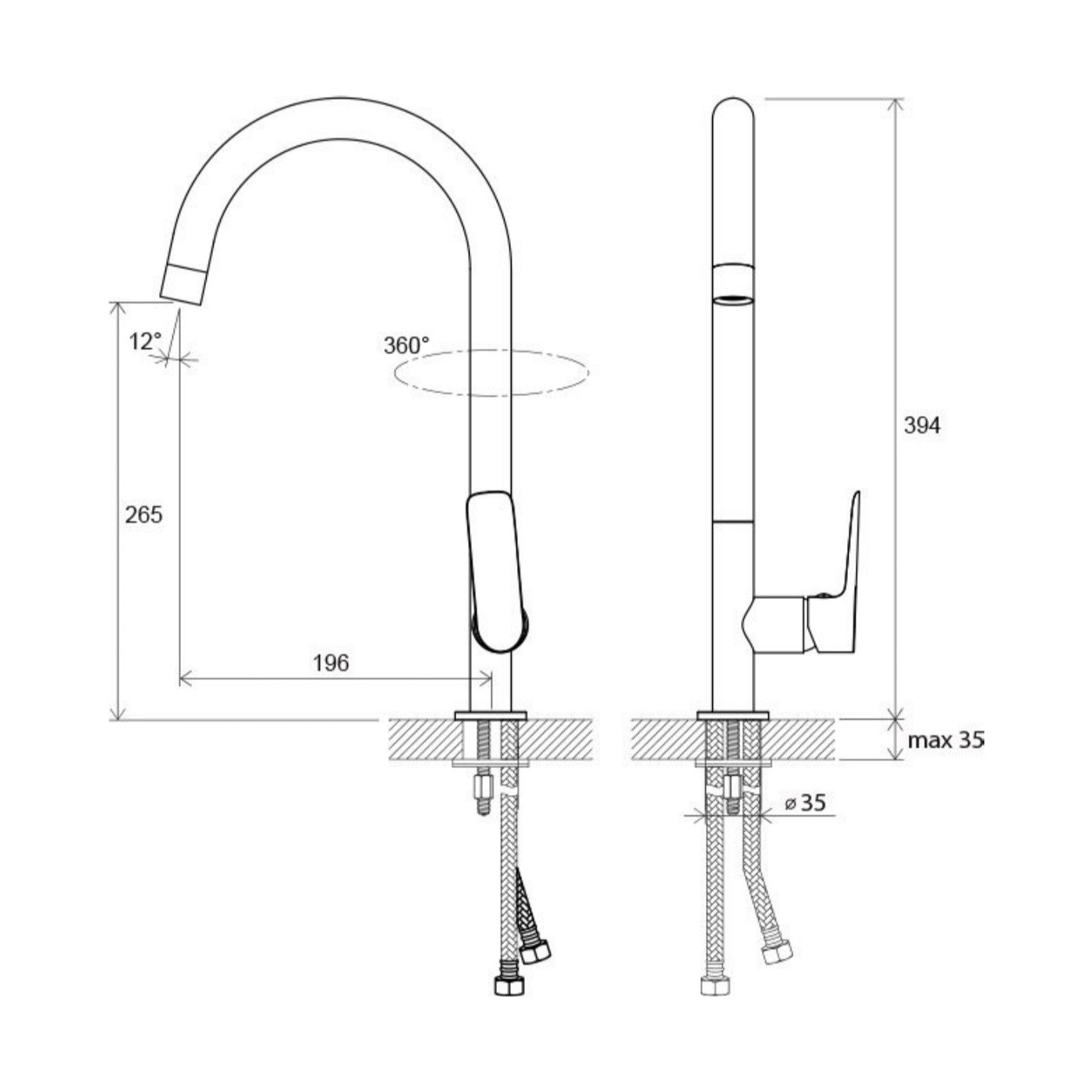 X070085 Ravak Classic vrtljiva kuhinjska armatura