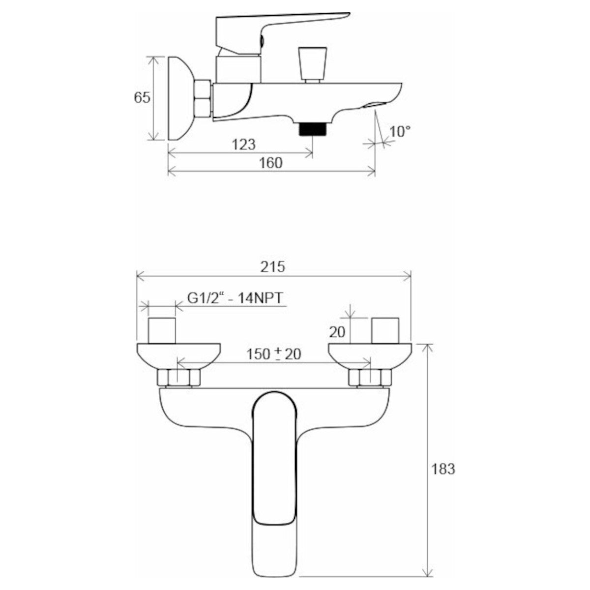 X070083 Ravak Classic stenska armatura za kad