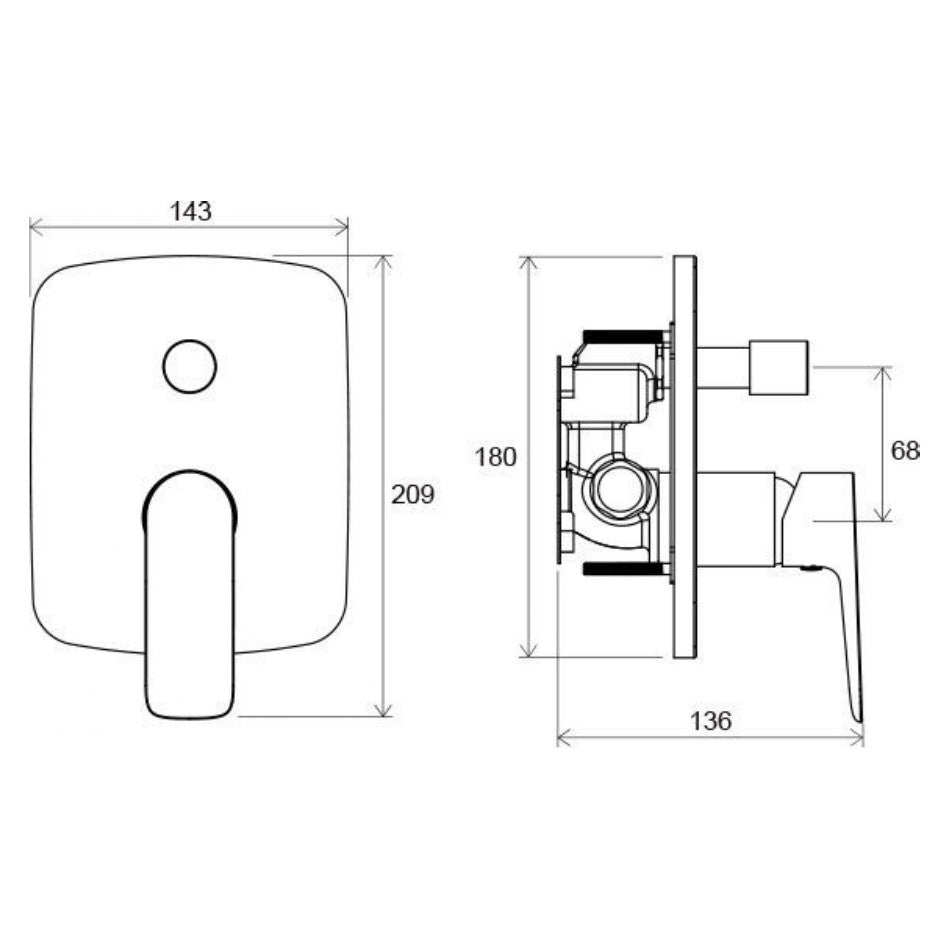 Armature CL065.00 Ravak Classic pokrivna plošča | KOPALNICA-ONLINE.SI