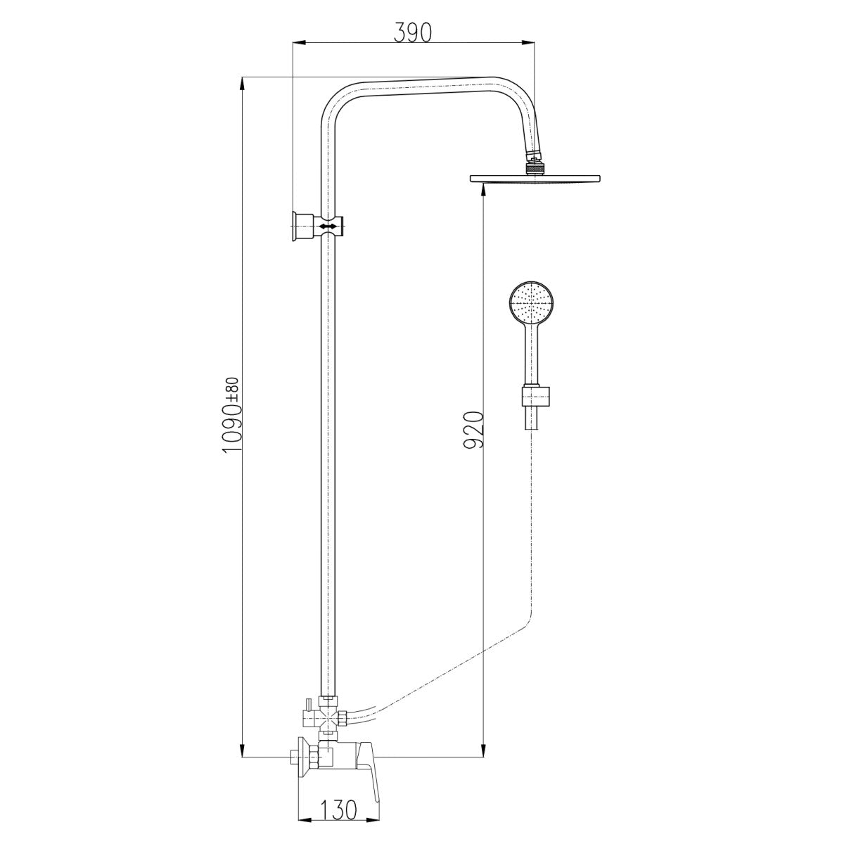 Tuš sistemi CO182.53CMATC RAV SLEZAK Colorado armatura za tuš s tuš setom črna | KOPALNICA-ONLINE.SI