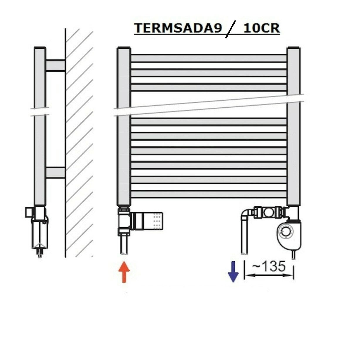 Radiatorji CO5001300CRS Anima Cornelius 50 cm x 130 cm kopalniški radiator univerzalni | KOPALNICA-ONLINE.SI