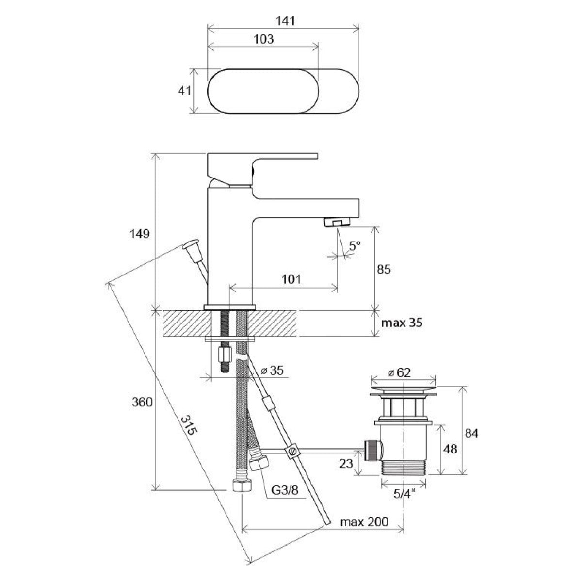 X070053 Ravak Chrome armatura za umivalnik