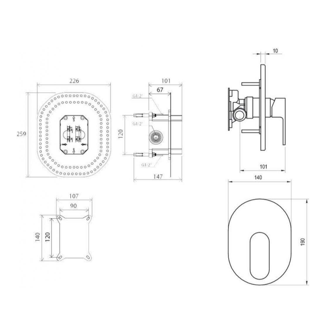 Armature CR066.00 Ravak Chrome pokrivna plošča | KOPALNICA-ONLINE.SI