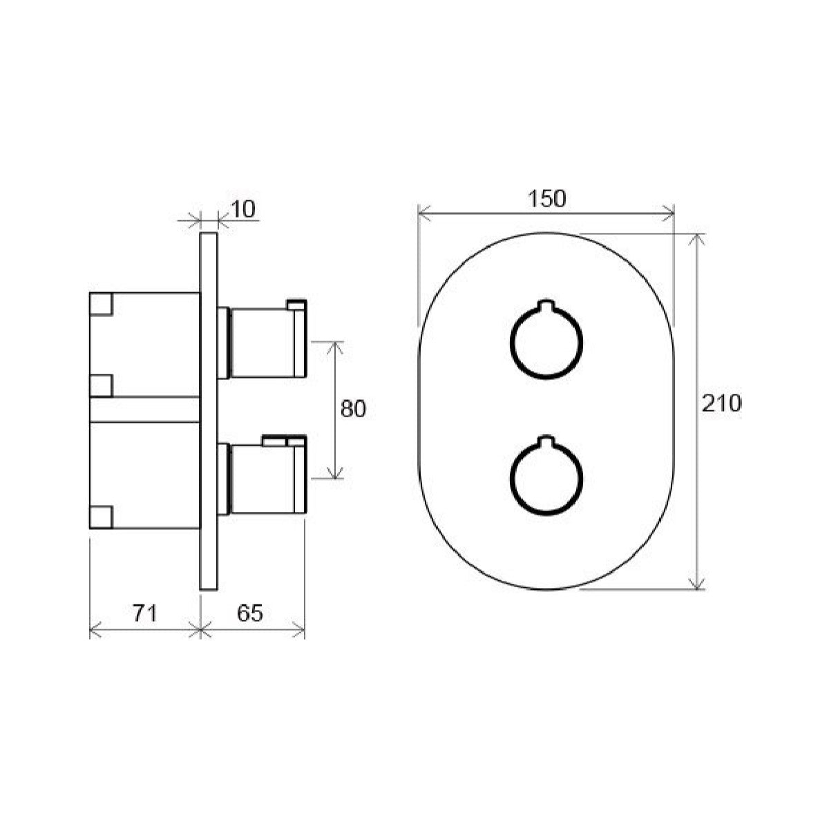 X070075 Ravak Chrome termostatska pokrivna plošča