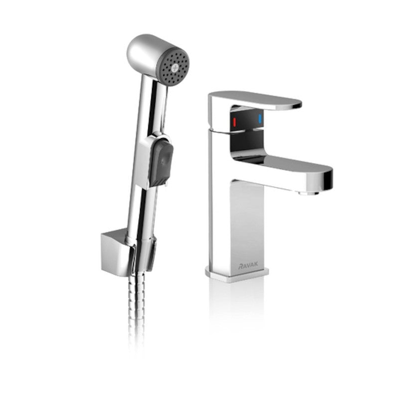 X070092 Ravak Chrome armatura za umivalnik s higijenskim tuš setom