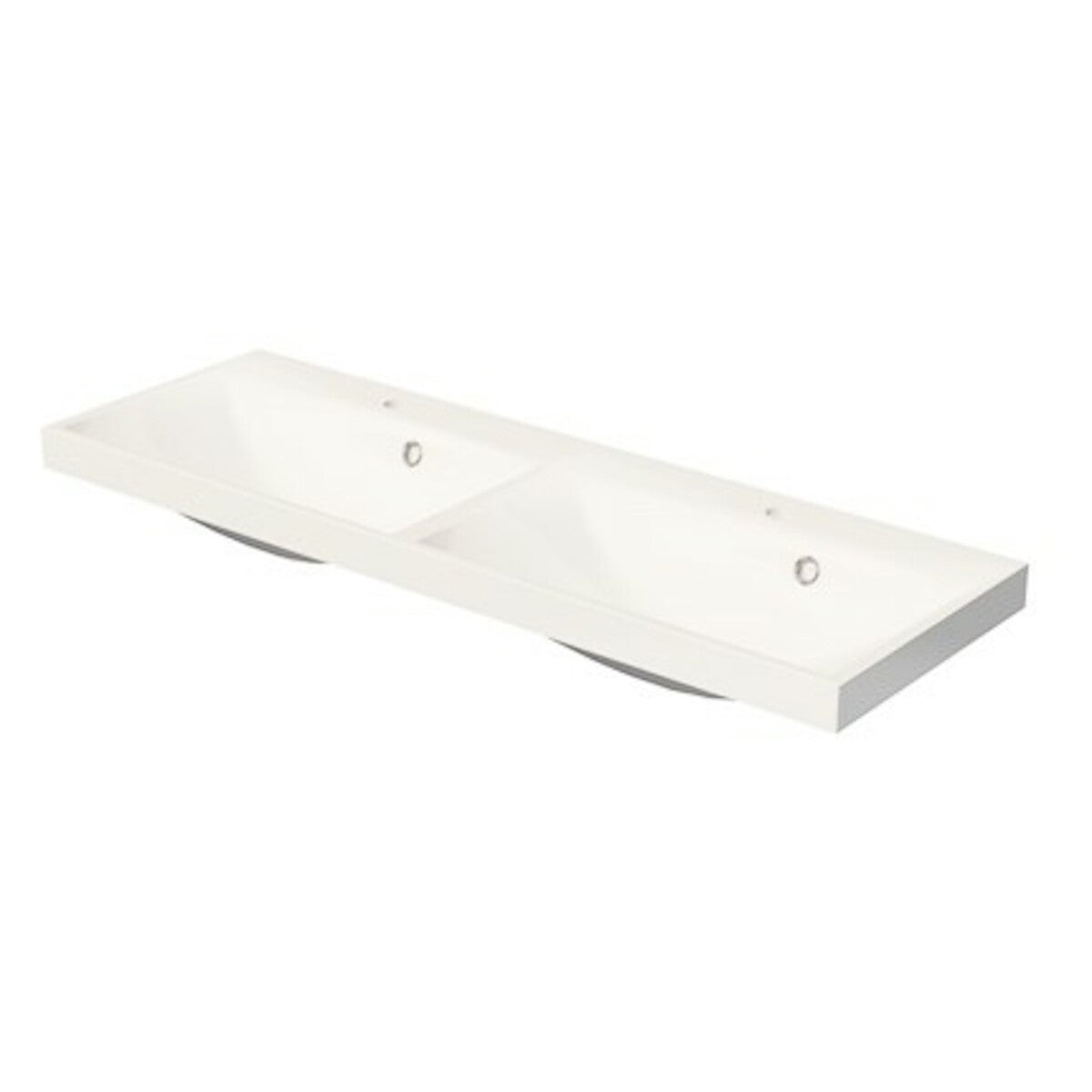 Umivalniki CU212050 Naturel Cube Way 120 x 40 cm dvojni umivalnik iz litega marmorja z 2 odprtinama | KOPALNICA-ONLINE.SI