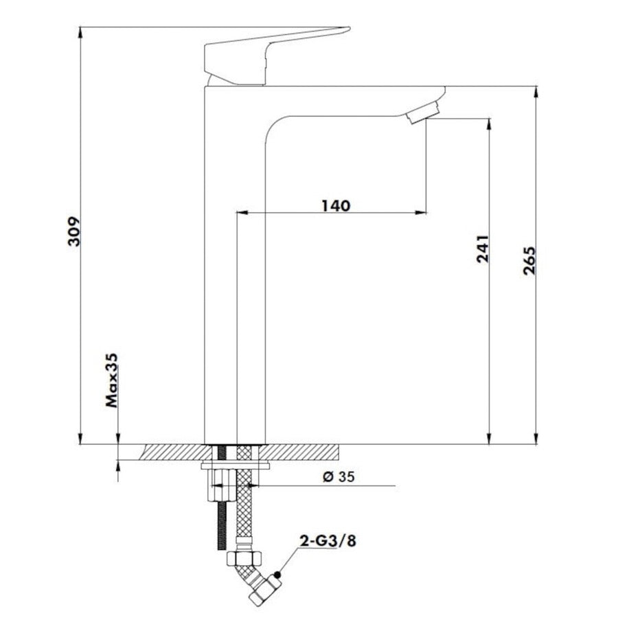 Armature-CU285 Optima Cube Way visoka armatura za umivalnik -KOPALNICA-ONLINE.SI