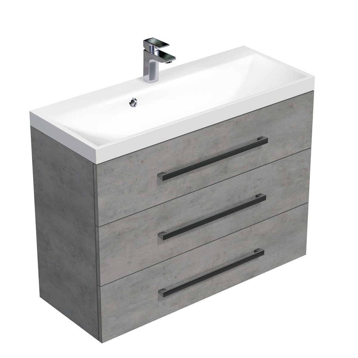 Kopalniško pohištvo CUBE21003BE Naturel Cube Way 100 x 40 cm umivalnik z omarico | KOPALNICA-ONLINE.SI