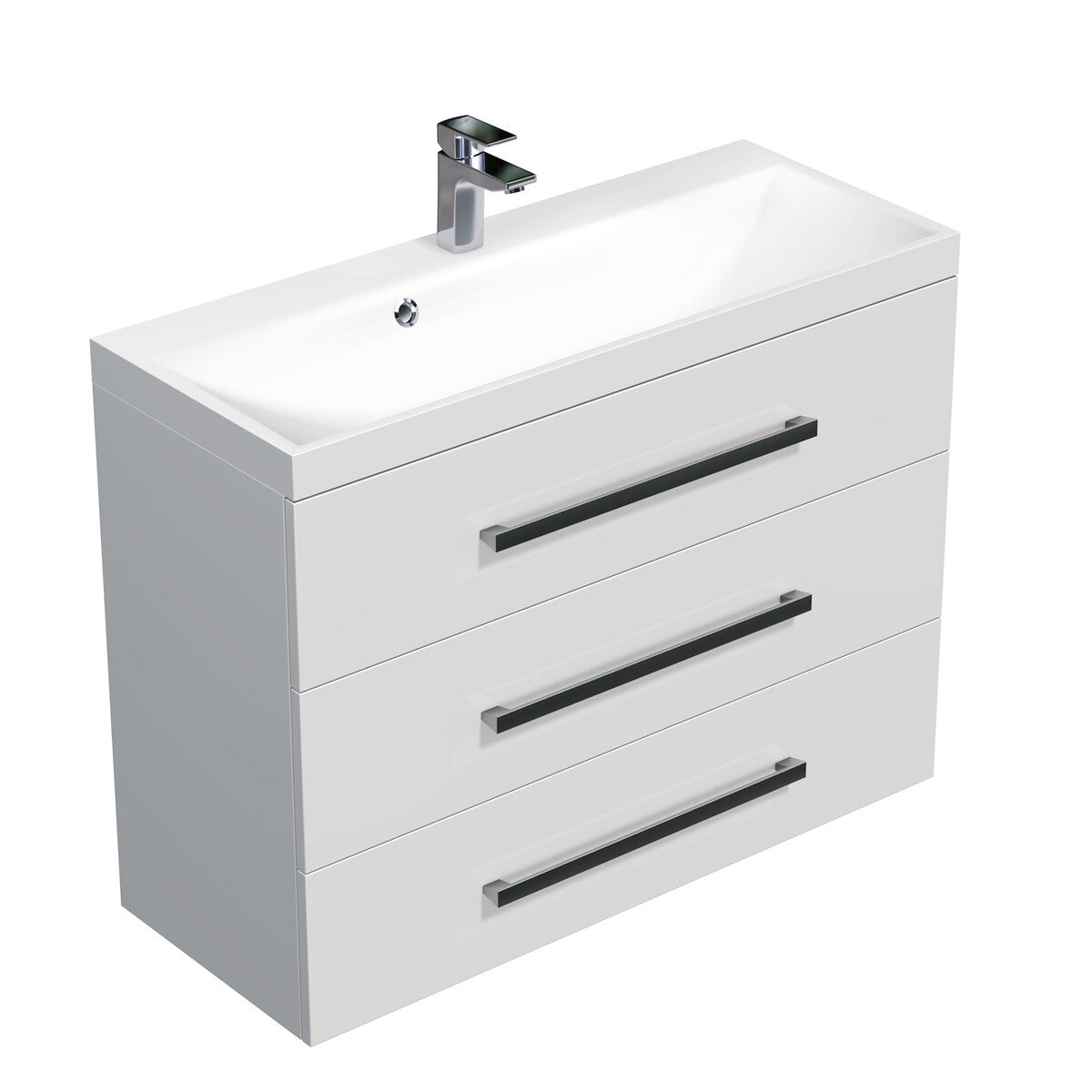 Kopalniško pohištvo CUBE21003BL Naturel Cube Way 100 x 40 cm umivalnik z omarico | KOPALNICA-ONLINE.SI
