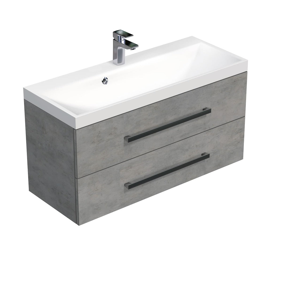 Kopalniško pohištvo CUBE2100ZBE Naturel Cube Way 100 x 40 cm umivalnik z omarico | KOPALNICA-ONLINE.SI