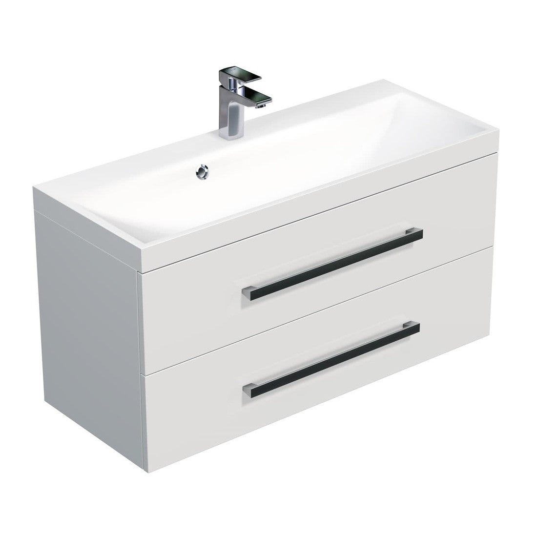 Kopalniško pohištvo CUBE2100ZBL Naturel Cube Way 100 x 40 cm umivalnik z omarico | KOPALNICA-ONLINE.SI