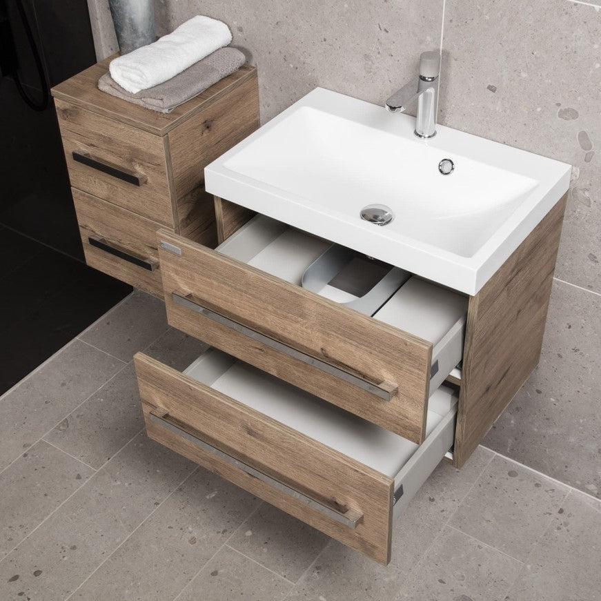 Kopalniško pohištvo CUBE260ZDW Naturel Cube Way 60 x 40 cm umivalnik z omarico | KOPALNICA-ONLINE.SI