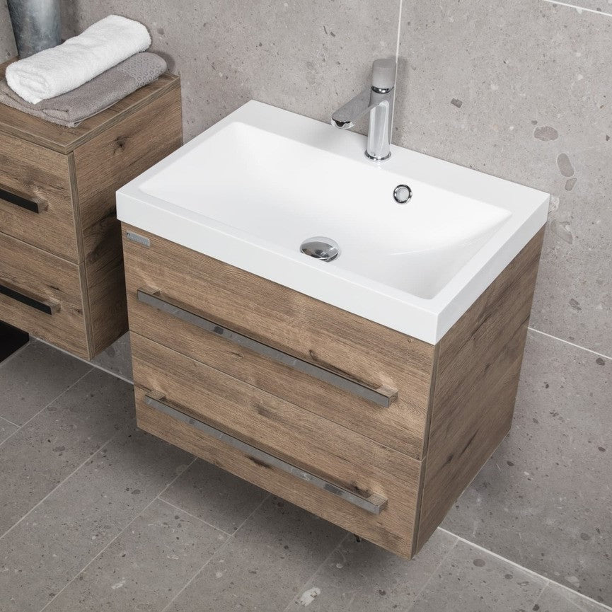 Kopalniško pohištvo CUBE260ZDW Naturel Cube Way 60 x 40 cm umivalnik z omarico | KOPALNICA-ONLINE.SI