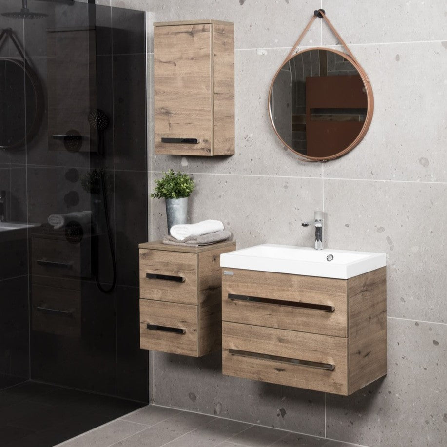 Kopalniško pohištvo CUBE260ZDW Naturel Cube Way 60 x 40 cm umivalnik z omarico | KOPALNICA-ONLINE.SI