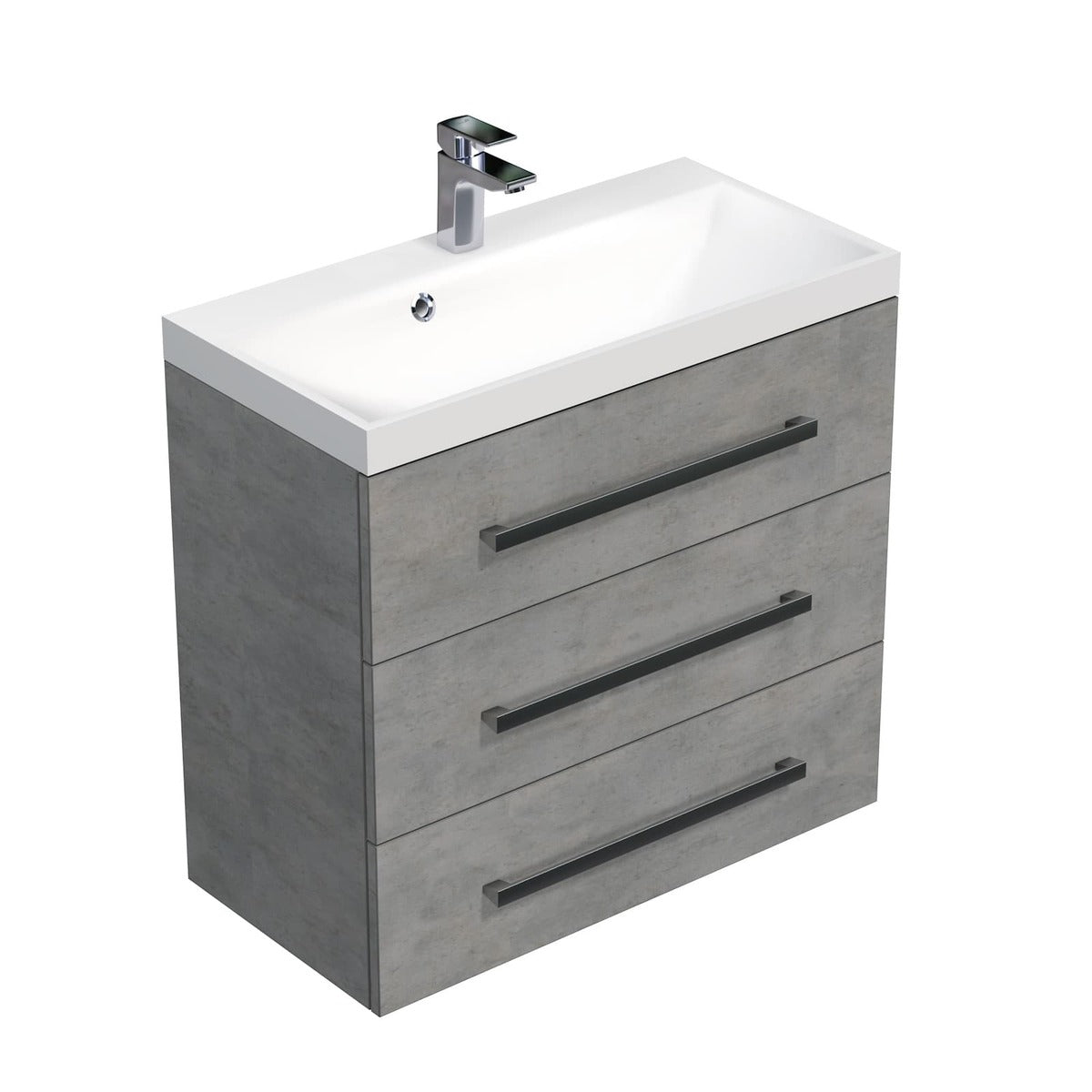 Kopalniško pohištvo CUBE2803BE Naturel Cube Way 80 x 40 cm umivalnik z omarico | KOPALNICA-ONLINE.SI