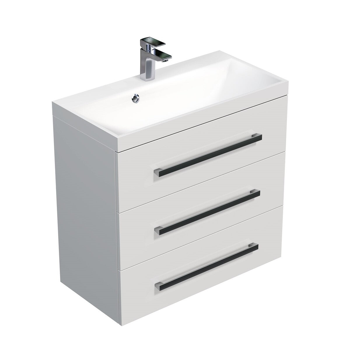 Kopalniško pohištvo CUBE2803BL Naturel Cube Way 80 x 40 cm umivalnik z omarico | KOPALNICA-ONLINE.SI