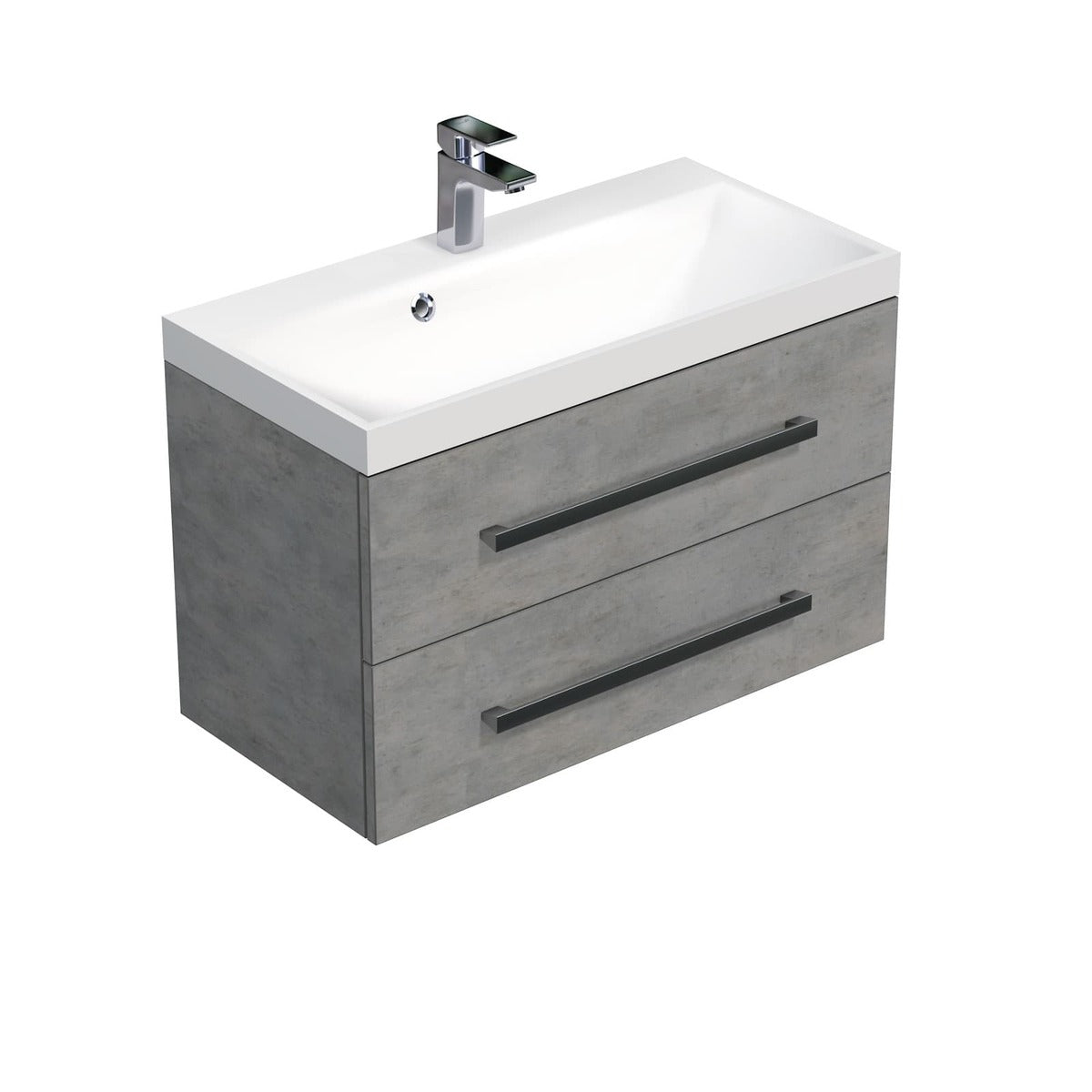Kopalniško pohištvo CUBE280ZBE Naturel Cube Way 80 x 40 cm umivalnik z omarico | KOPALNICA-ONLINE.SI